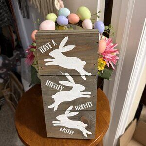 Quill To Paper By Sixtrees "Have A Hippity Hoppity Easter" Wooden Sign - NWT
